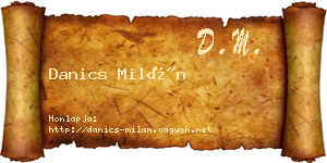 Danics Milán névjegykártya
