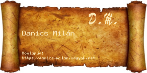 Danics Milán névjegykártya